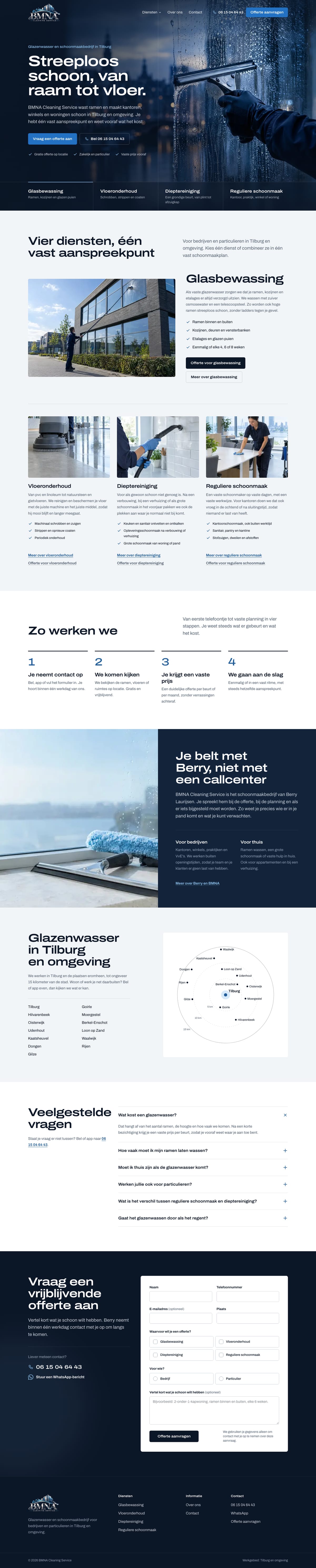 Het volledige homepageconcept op desktop